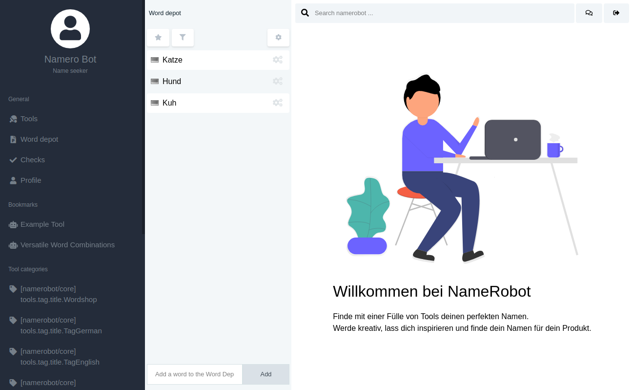 Die neue NameRobot Oberfläche für 2019