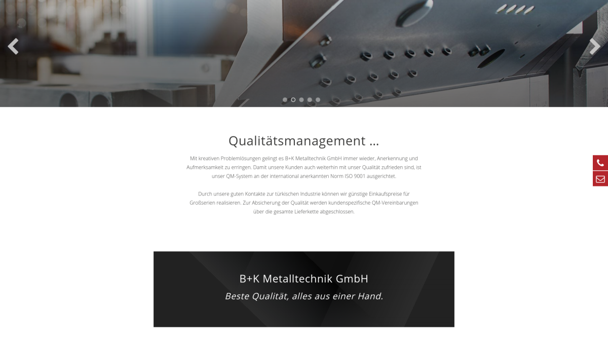BK Metalltechnik – Qualität Seite zum Qualitätsmanagement bei BK Metalltechnik.