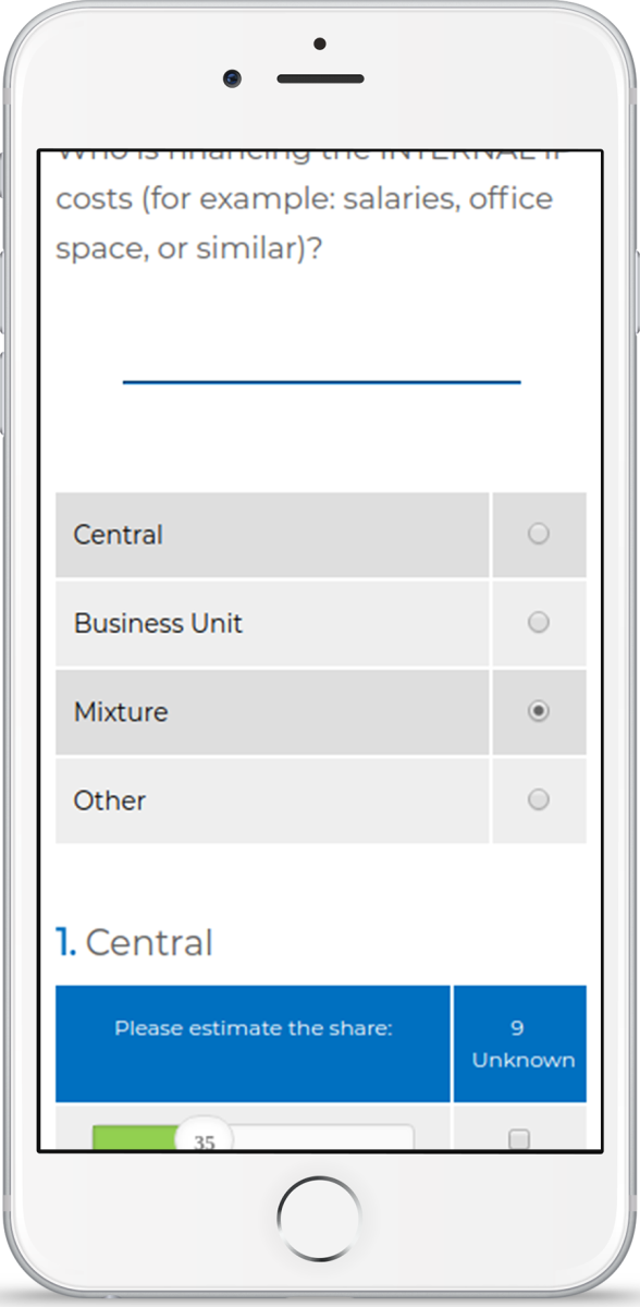 WHU – Schieberegler mobil Schieberegler in einer mobilen Ansicht des WHU-Online-Tools.