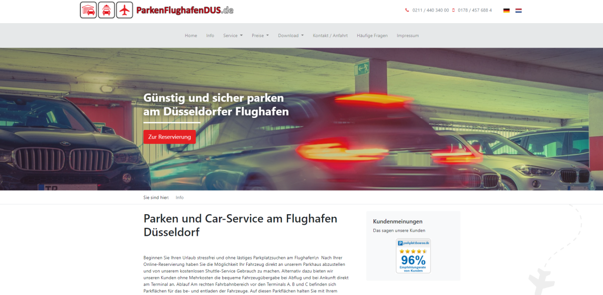 ParkenFlughafenDUS.de – Informationen Informationsseite zum Parken am Flughafen Düsseldorf.