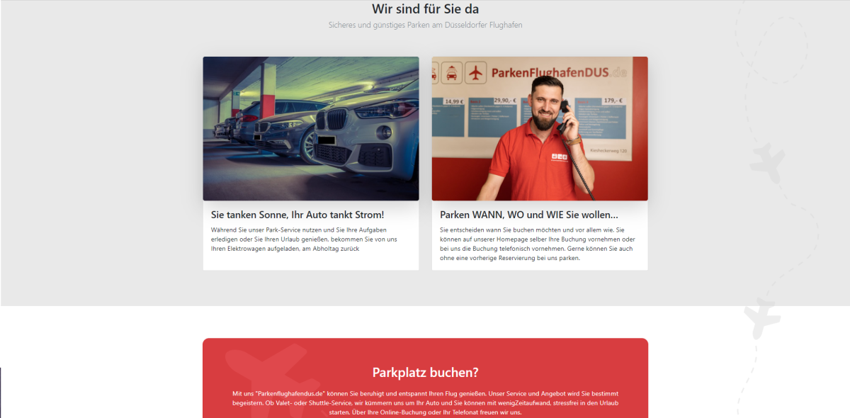 ParkenFlughafenDUS.de – Service-Team Service-Team auf der Website von ParkenFlughafenDUS.de.