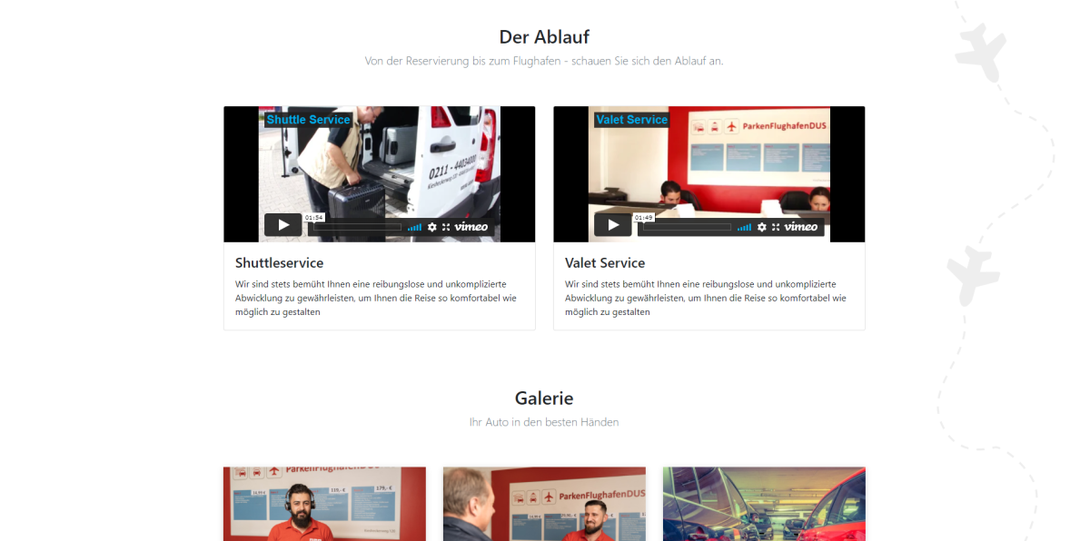 ParkenFlughafenDUS.de – Ablauf Ablauf auf der Website von ParkenFlughafenDUS.de.
